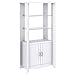 Aero Tall Library Storage Cabinet with Doors in Pure White