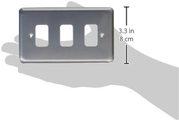 MK Grid Plus K3433BRC 3-Module Grid Frontplate - Brushed Chrome - Image 4