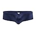 FEESHOW Men's Shiny Low Rise Bikini Briefs Bulge Pouch Cheeky Underwear Swimwear Dark Navy XX-Large (waistline:32.0-42.0
