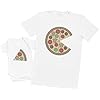 Pizza And Pizza Slice – Maak een set – Gecoördineerde cadeauset voor vader en baby – Heren-T-shirt en babyrompertje…