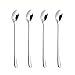 Stainless Steel Ice Tea Spoons - Teaspoons with Long Handles, Coffee Stirring Spoon, Silver Ice Cream Spoons, Set of 4