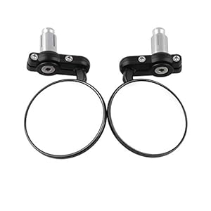 1 Paar Universele Motorfiets Spiegel Motorbike ronde spiegel Motorfiets Aluminium 22mm Handvat Bar End…