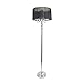 Elegant Designs LF1002-BLK Trendy Romantic Sheer Shade Hanging Crystals, Black Floor Lamp