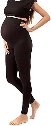 ZBD Apparel Maternity Over The Belly Super Soft Support Leggings -Maternity Clothes - Stretch Material Tights (Maternity (One Size Fits All), Black)