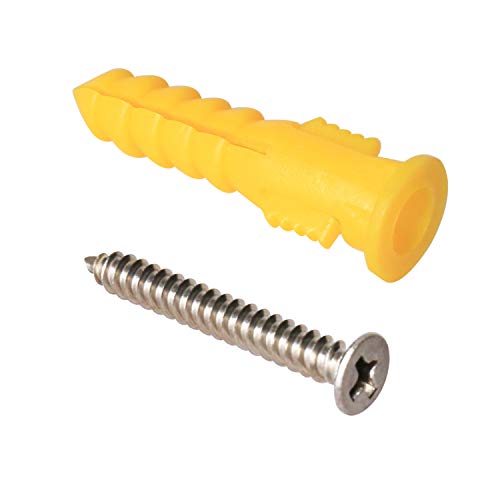 Edvision 120pcs Wall Anchors With Screws 60 Pieces 8 10 Plastic Ribbed Drywall Anchors And 60 Pieces 8 X 1 25in Phillips Flat Self Tapping Screw Amazon Com Industrial Scientific