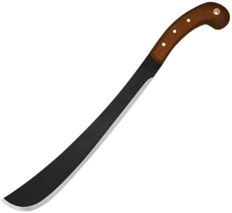 Golok Machete, Walnut Handle, Black Blade