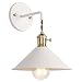iYoee Wall Sconce Lamps Lighting Fixture with on Off Switch,White Macaron Wall lamp E26 Edison Copper lamp Holder with Frosted Paint Body Bedside lamp Bathroom Vanity Lights primary