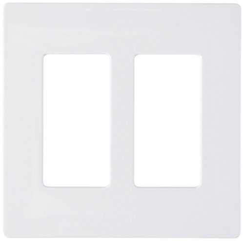 Lutron Claro 2 Gang Decorator/Rocker Wallplate, Gloss, White (4-Pack) | CW-2-WH