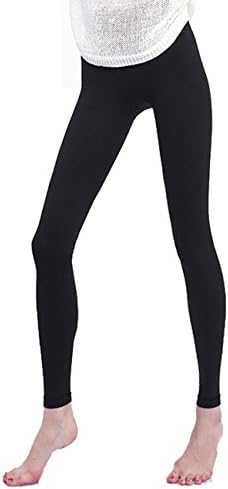 Siftantin Women's Opaque Control Top Footless Tights (Medium,Black)