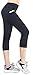 Flatik Women's Yoga Capri Legging Big Side Pocket Non See-through Fabric