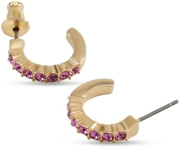 Mini Hoop Kreolen, Rundschliff, Rosa, Goldlegierungsschicht