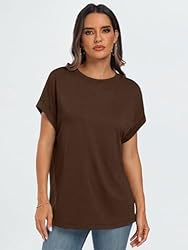 AUTOMET Womens Tops Casual Oversized Basic T Shirts