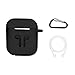 LIKDAY AirPods Case with Strap Protective Silicone Cover with Carabiner for Apple Airpods Accessories ( Black )
