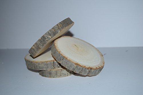 Hampton Art Bark Coaster Wood Slices 3.5 in. to 4 in. Live Edge Rustic Wedding and Craft Pack of 4