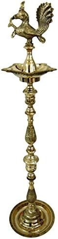 india4you ndia4you VZL365 Brass Puja Eternal Annam Lamp, 14" x 14" x 48"