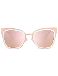 SOJOS SJ1114 - Gafas de sol con marco de metal, efecto espejo