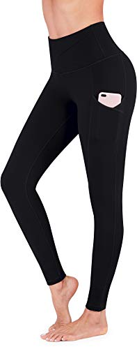 Lingswallow High Waist Yoga Pants – Yoga Pants with Pockets for Women Workout Running, 4 Ways Stretch Yoga Leggings(Black,X-Large)