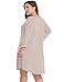 LARACE Women's 3/4 Sleeve Plain Swing Flowy Casual Loose T-Shirt Dresses X-Large Beige