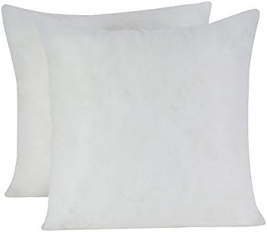 HOMESJUN Set of 2, Square Decorative Poly Throw Pillow Insert, Standard/White, 20x20Inch