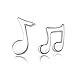 925 Sterling Silver Music Notes Earrings-Lady Love Earrings (Allergy-Prevention) Jewelry for Women