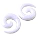 PiercingJ 2pcs 00g White Uv Acrylic Spiral Ear Plug Stretcher Taper Expander Tun...