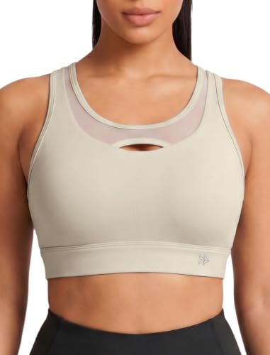 Yvette High Impact Sports Bra Full Support Workout Running Grey S A/C at Amazon
