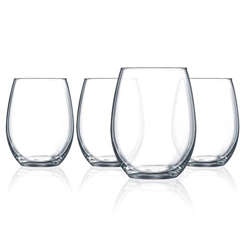 Stemless Wine Glasses [Set of 12] Wine Glasses for Red or White Wine