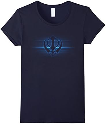 Womens Sikh Khanda Symbol Shirt Medium Navy