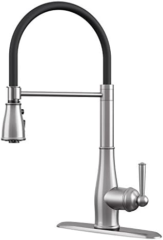 CLOFY Kitchen Faucet, kitchen faucets with pull down sprayer, kitchen sink faucet, Single Handle - Anti-Stain Brushed Nickel, DIY Installation