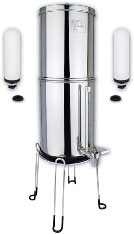 Newton 8.5L Gravity Water Filter System Heavy Metal Removal 2 Filters Stand Tap