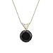 1/4 to 2 Carat Black Diamond Round Solitaire Pendant Necklace in 14k Gold with 18 Inch Chain Spring Ring 4-Prong Set cttw by Diamond Wish