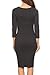 ICONOFLASH Women's Charcoal 3/4 Sleeve Bodycon Midi Dress Large Crew Neck Long Dresses