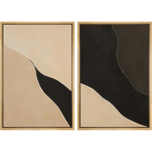 MUDECOR Framed Canvas Print Wall Art Set Black and