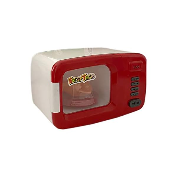Mojawo Kinder-Küchen-Zubehör Mikrowelle + Licht & Ton Spielküche Zubehör Küche Batterie H13xB20xL13cm
