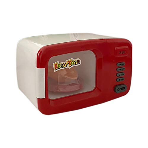 Mojawo Kinder-Küchen-Zubehör Mikrowelle + Licht & Ton Spielküche Zubehör Küche Batterie H13xB20xL13cm