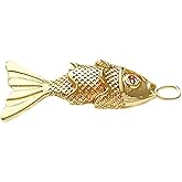 Dwuww Gold Fish Charm Pendant,Sea Animal Golden Fish Shaped Gold Plated Pendants Pave Ocean Pendants for Men Women for DIY Bracelet Necklace Earrings Jewelry Making Bracelets Necklaces
