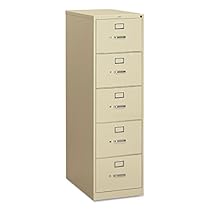 Hon 310 Series Five-Drawer, Full-Suspension File, Legal, 26-1/2d, Putty (HON315CPL) Category: Metal Vertical File Cabinets