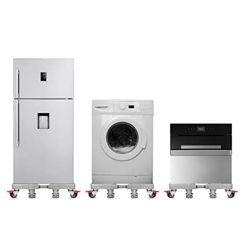 Furniture Dolly Roller Movable Base Size Adjustable with 8 Locking Rubber Swivel Wheels and 8 Feet, Pedestal Telescopic Base for Portable Washing Machine Refrigerator Washer Dryer