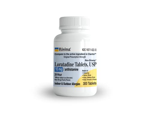 Rising Pharma Allergy Relief - Loratadine Tablets 10mg - Antihistamine, Allergy Relief Product - 300 Tablets