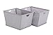 STORAGE MANIAC 2-Pack Large Shelf Basket with Wire Frame, Home Tapered Storage Bins, Gray