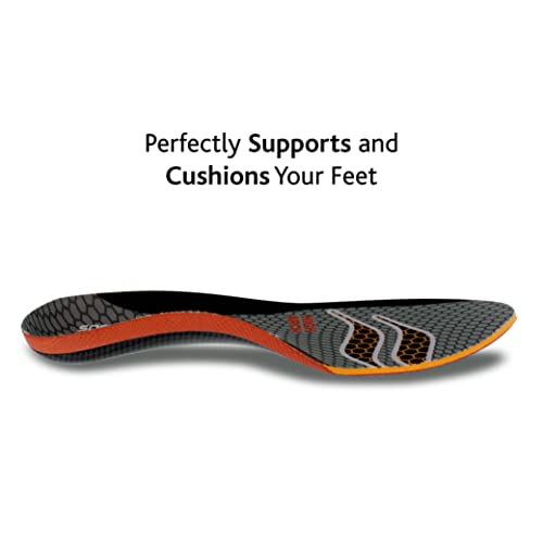 Sof Sole Men's High Arch Unisex FIT Support Insoles, Grey, Women's 11
