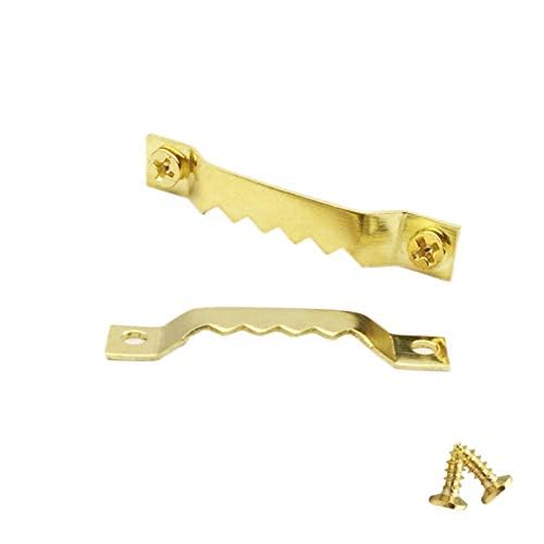 100 Pack Sawtooth Picture Hangers Metal Photo Frame Hangers Small Picture Hook Hangers with Screws for Home Decoration Hanging Wall Clock Decorative Paintings Artwork Picture Frame Hooks - Gold