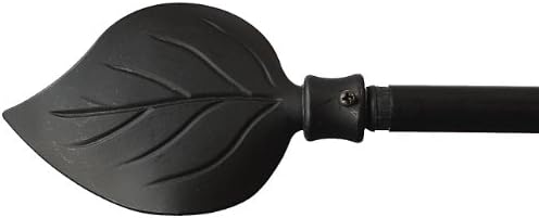 84"-120" Decorative Window Curtain Rod Set: BLACK LEAF FINIALS