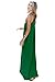 Mixmax Women's Strappy Casual Loose Boho Chiffon Pocket Long Maxi Dress (Medium, Green)
