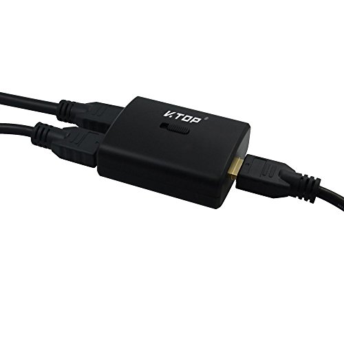 V.TOP HSW03 4Kx2k Manual Controlled 2-In-1-Out HDMI Switcher or 1-In-1-Out Monitor Selector (Black)