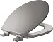 BEMIS 500EC 162 Toilet Seat with Easy Clean & Change Hinges, ROUND, Durable Enameled Wood, Silver