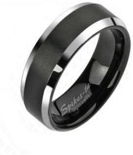 UrbanBijoux Solid Tungsten Ring Mens Ring Satin Ribbon Black Smooth Mirror Effect – 67 mm