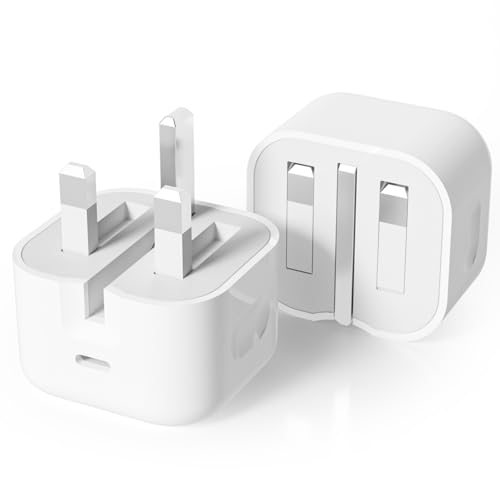 USB C Plug Fast Charge 20W,[apple MFi Certified] iPhone Charger Fast Charge for iPhone 17 16 15 14 13 11 Pro Max Plus,iPad,Samsung Type C Adapter Fast USB c Charger UK Adapte 2-Pack