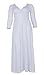POSESHE Women's Solid V-Neck 3/4 Sleeve Plus Size Evening Party Maxi Dress (L, White)