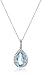 Crystaluxe Pear Pendant Necklace with Blue Crystals in Sterling Silver, 18